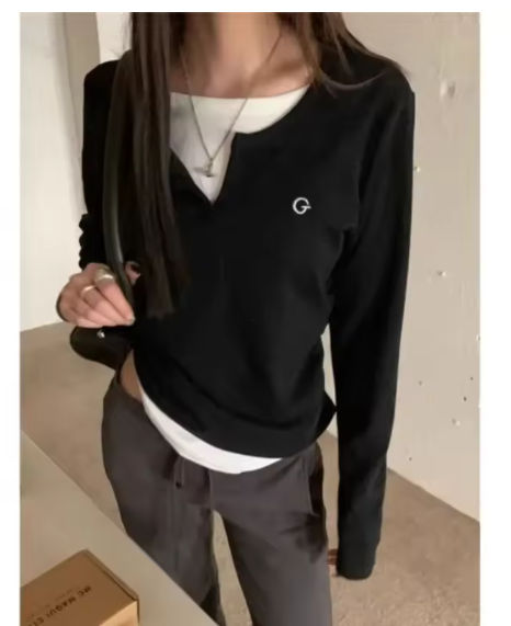 Korean Layered Long Sleeve Top (Seoul Street Fit)