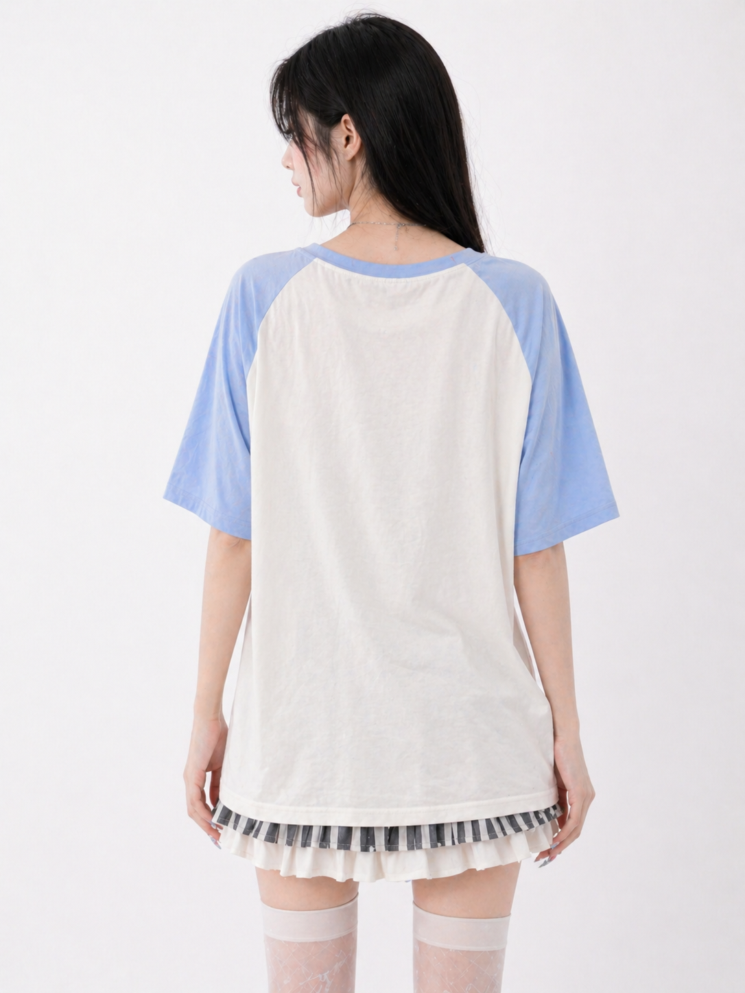 Harajuku Sky Blue Anime Tee – Kawaii Oversized (Muse)
