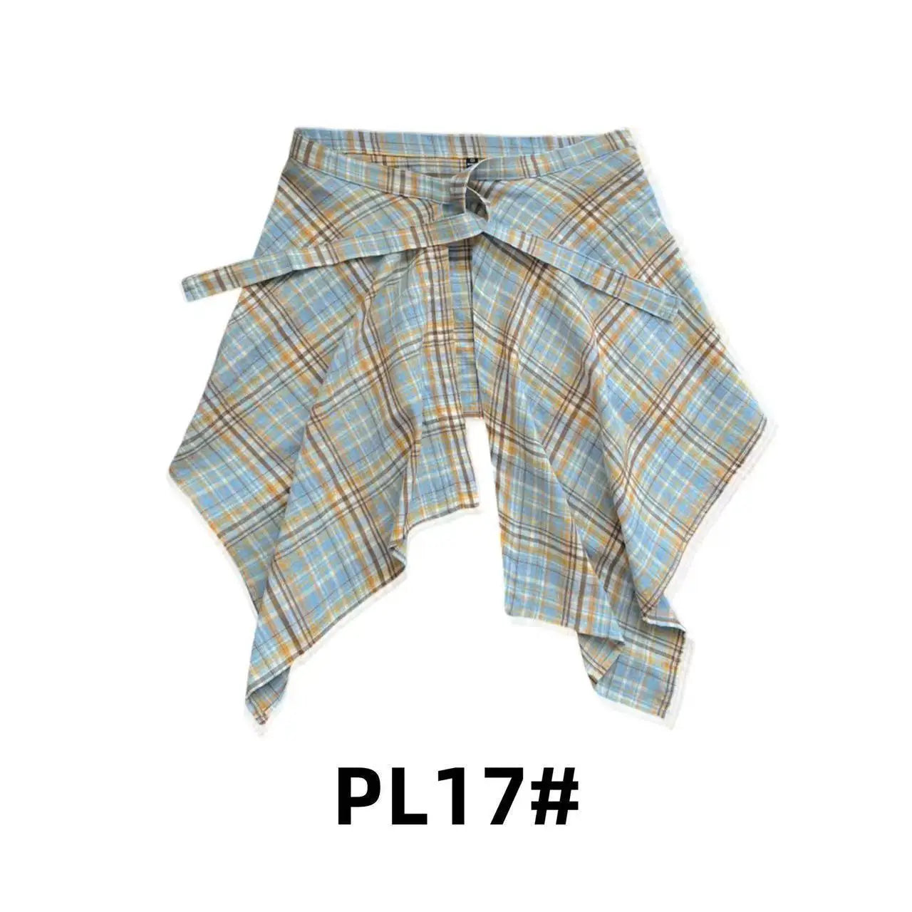 Plaid Layered Skirt Wrap – Korean Street Styling Piece