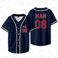 Korean Street Baseball Jersey – Minimal Sportcore Oversized Top (Navy)