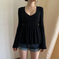 Lace Patchwork Flare Sleeve Top – Y2K Soft Grunge Aesthetic Babydoll Tee | Softgrunge
