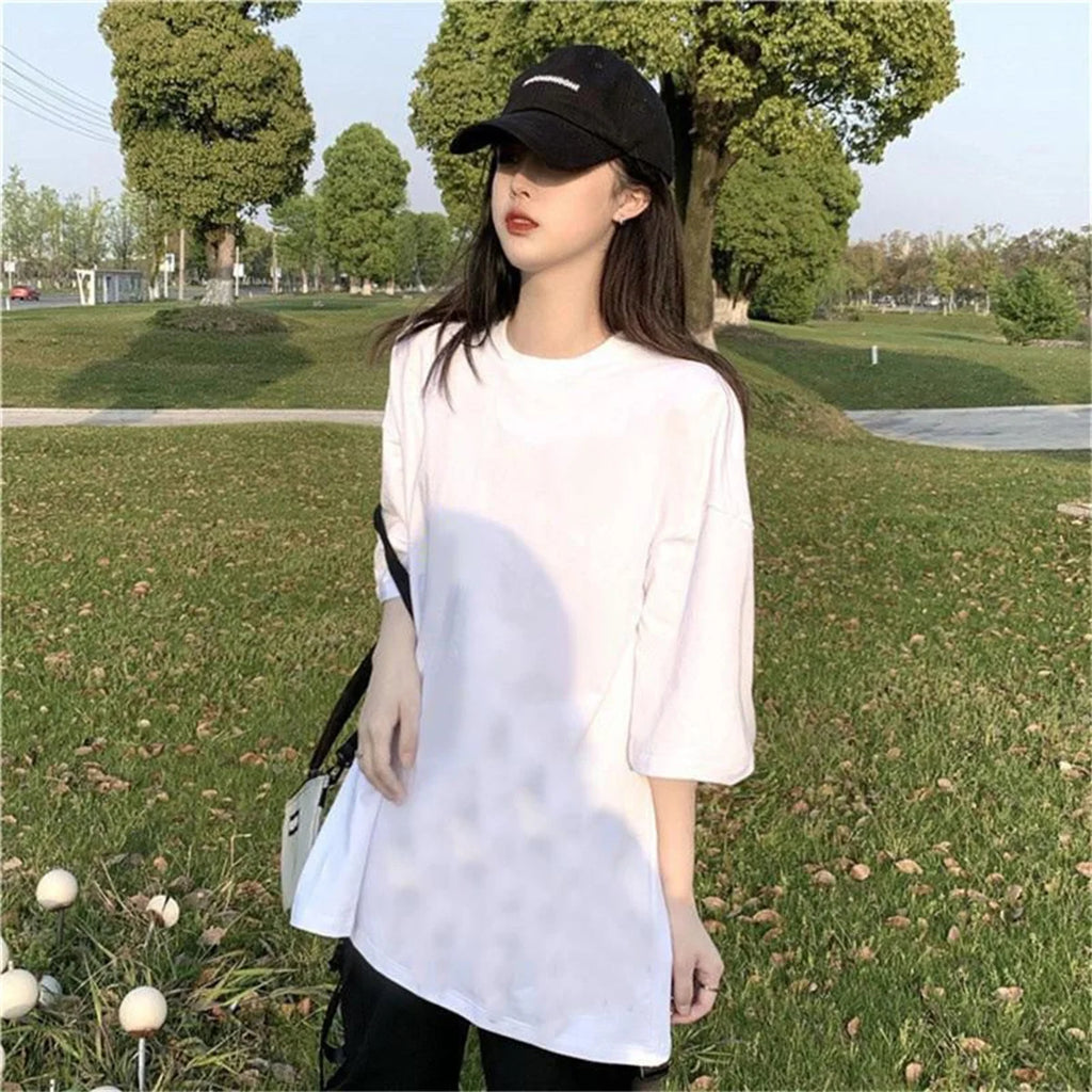 Korean Oversized Essential Tee – Relaxed Street Fit