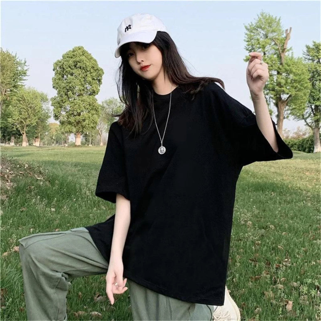 Korean Oversized Essential Tee – Relaxed Street Fit