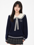 Sailor Bear Knit Sweater – Japanese Preppy Style Top (Sailor)