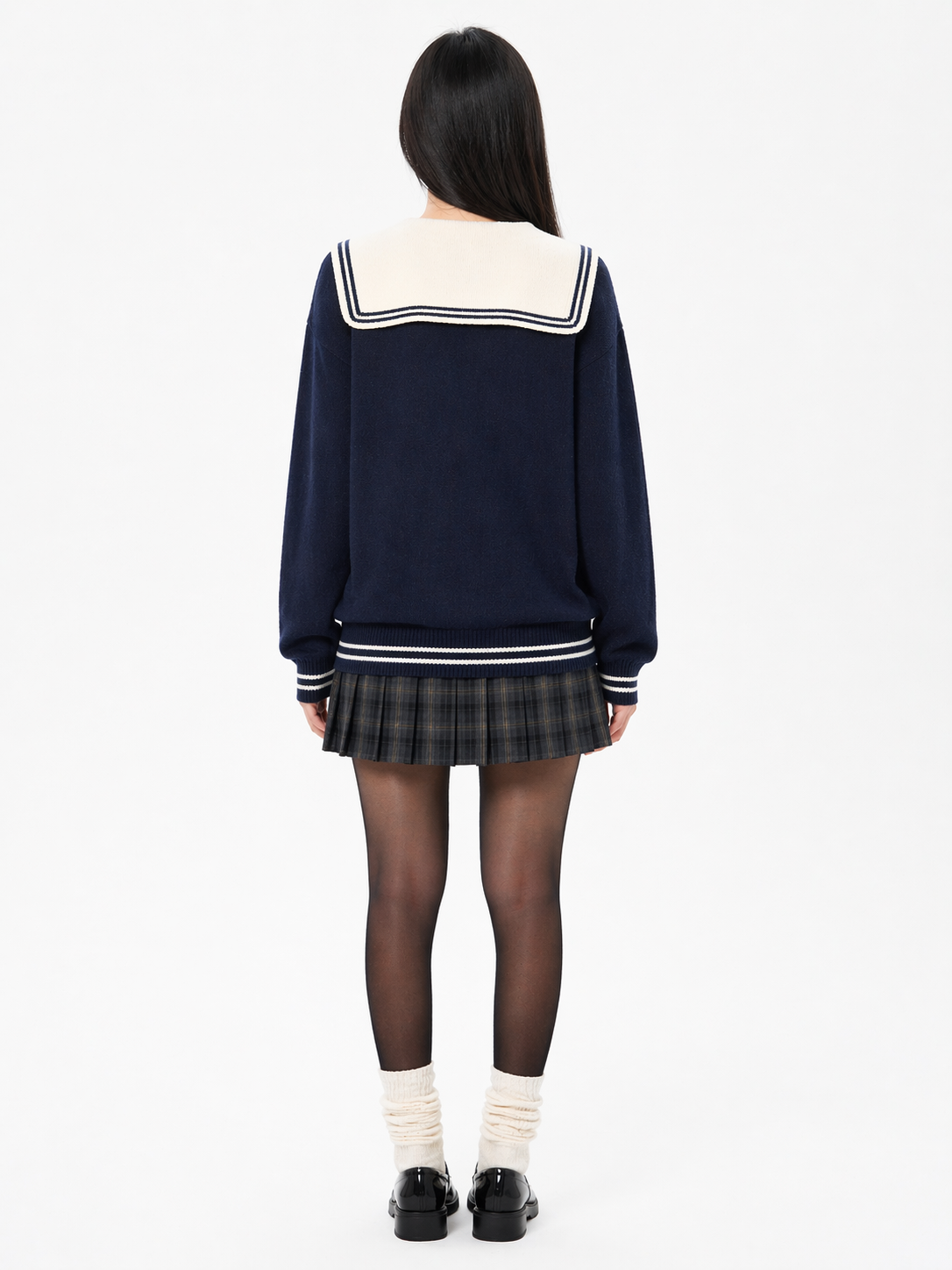 Sailor Bear Knit Sweater – Japanese Preppy Style Top (Sailor)