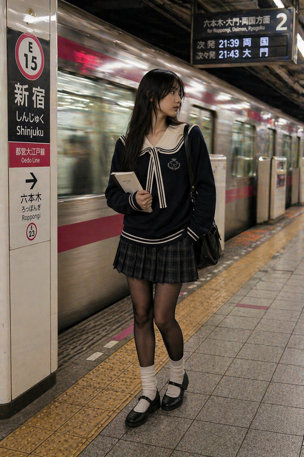 Sailor Bear Knit Sweater – Japanese Preppy Style Top (Sailor)