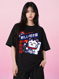Lucky Neko Street Tee – Japanese Graphic T-Shirt (Neko)